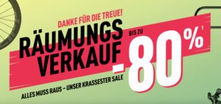Fahrrad.de – Räumungsverkauf mit bis zu 80% Rabatt