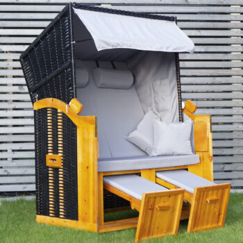 Hoberg Strandkorb (2-Sitzer, 120x80x160cm, grau/braun) für 161,50€