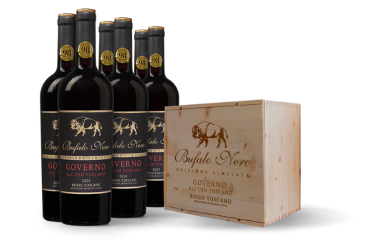 6 Flaschen Bufalo Nero Edizione Limitata Governo Rotwein für 44,99€