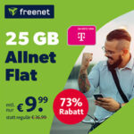 *TELEKOM* 25 GB freenet LTE Allnet Flat für 9,99€ pro Monat