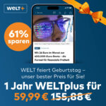 WELTplus Jahresabo für 59,99€ im 1. Jahr
