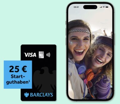 *KNALLER* Kostenlose Barclaycard Visa Kreditkarte mit 25€ Startguthaben