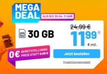 sim.de – 30 GB Allnet-Flat (Internet, Telefon, SMS) für 11,99€ pro Monat