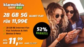 Klarmobil 💥 Telekom Allnet-Flat mit 28GB 5G für 11,99€ pro Monat