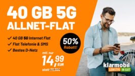 *KNALLER* 40GB 5G Allnet-Flat im Telekom-Netz für nur 14,99€ pro Monat