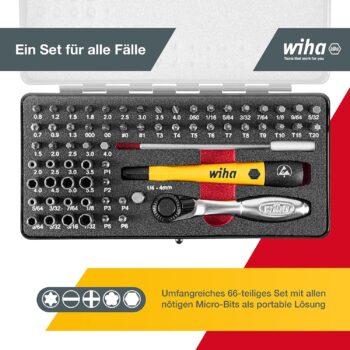 Wiha Micro-Bit ESD Werkzeugset (39971), 66-tlg. mit Aufbewahrungsbox für 73,99€