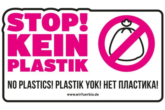 *GRATIS* Stop kein Plastik! – Aufkleber für die Biotonne