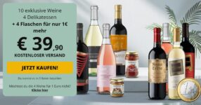 *KNALLER* Giordano Weinpaket mit 14 Flaschen & 4 Spezialitäten für 39,90€