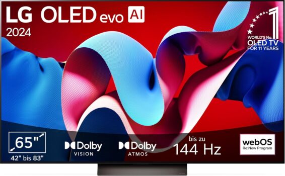 LG OLED65C47LA TV 65″ (165 cm) OLED evo Fernseher für 1.619€