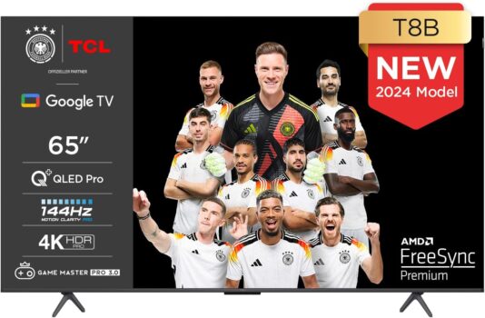 TCL 65T8B 65-Zoll QLED Pro Onkyo Gaming Fernseher (144Hz) für 599€
