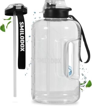 SMILODOX Trinkflasche (1,5 Liter) mit Strohhalm für 8,10 Euro