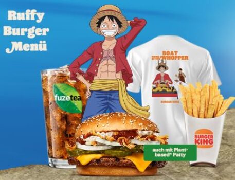 BurgerKing – One Piece Burger MenĂŒs mit gratis One Piece x BK T-Shirt