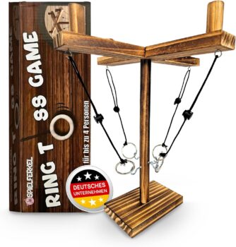 *Party-Trinkspiel* SPIELFERKEL Ringwurf-Spiel aus Holz für 9,99 Euro
