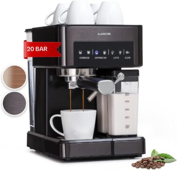 Klarstein Espresso Siebträgermaschine mit Milchaufschäumer für 111,34 Euro