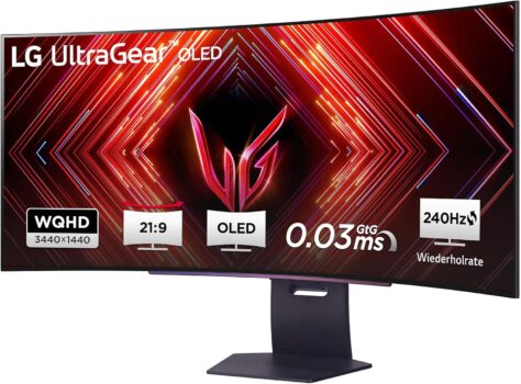 LG Electronics 45GS95QX-B.AEU UltraWide™ QHD UltraGear™ OLED-Monitor (45″) für 999,01 Euro