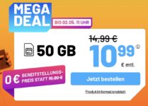sim.de – 50 GB Allnet-Flat (Internet, Telefon, SMS) für 10,99€ pro Monat
