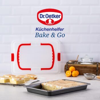 Dr. Oetker Backblech mit Transporthaube (42x29x4 cm) für 18,99 Euro