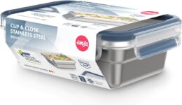 Emsa Clip & Close N1150400 auslaufsichere Edelstahl-Frischhaltedose (0,8l) für 15,99 Euro
