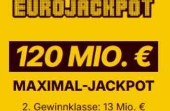 *120 Mio € Jackpot* Lotto24 – 2 Felder Eurojackpot für 0,50€ statt 5,20€