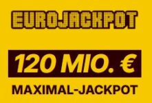 *120 Mio € Jackpot* Lotto24 –  2 Felder Eurojackpot für 0,50€ statt 5,20€