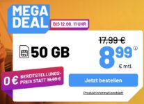 sim.de – 50 GB Allnet-Flat (Internet, Telefon, SMS) für 8,99€ pro Monat
