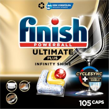 105er Pack Finish Ultimate Plus Infinity Shine Citrus Spülmaschinentabs für 16,63 Euro