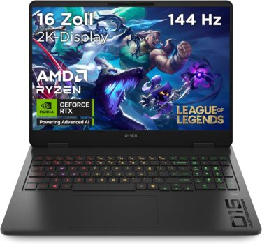 HP OMEN 16 Gaming-Laptop mit 16″ 2K + Ryzen 9 8940HX + RTX 5070 für 1.514 Euro