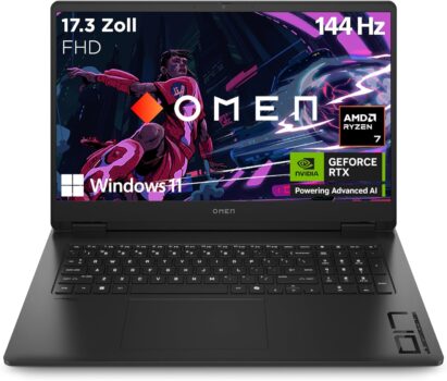 HP Omen 17 Gaming Laptop (17.3″ FHD 144Hz, RTX 4060 120W, R7-8845HS, 16GB DDR5) für 942,84 Euro
