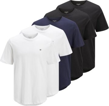 Jack & Jones Herren T-Shirt (5er Pack) für 33,59 Euro