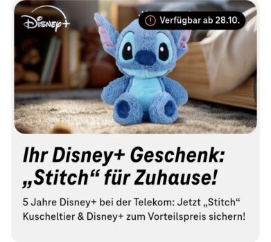 [Telekom Magenta Moments] Disney Stitch Kuscheltier gratis