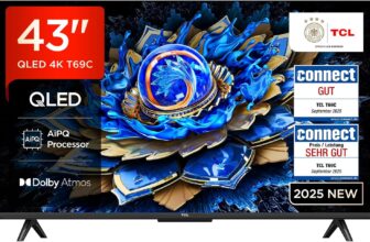 TCL 43T69C 43 Zoll QLED Direct LED-TV für 249 Euro