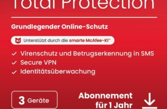 McAfee Total Protection 2025 (3 Geräte) für 12,99 Euro