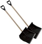 2er-Set Schneeschaufel / Schneeschieber mit Holzstiel für 18,40 Euro