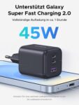 UGREEN 45W USB-C Ladegerät (3-Port, GaN, PPS) für 12,98 Euro