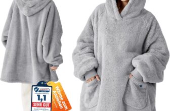 BEDSURE Hoodie-Decke mit Ärmeln (95×85 cm, Grau) für 18,99 Euro