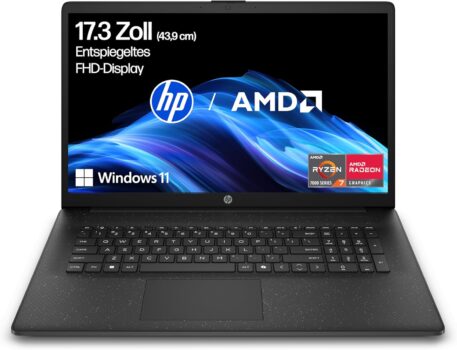 HP 17,3 Zoll Laptop (Ryzen 7 7730U, 16GB RAM, 512GB SSD) für 579,00 Euro