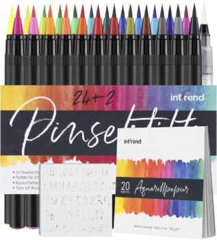 int!rend 24 Aquarellstifte Set inkl. Pinsel für 9,89€