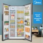 Midea MERS530FGE02 Side-by-Side Kühl-/Gefrierkombination (Inox) für 509,99 Euro