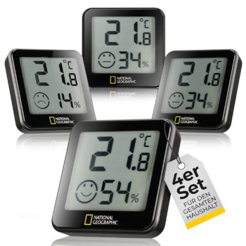National Geographic Hygrometer & Thermometer (4er Set) für 14,49 Euro