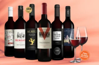 6 Flaschen Rotwein (Vinos Tinto Paket) mit 2 Schott Zwiesel Gläser für 25,99 Euro