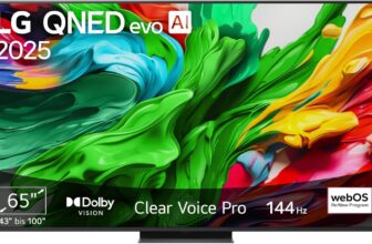 LG 65QNED86A6A 65″ 4K QNED evo AI TV für 749  Euro