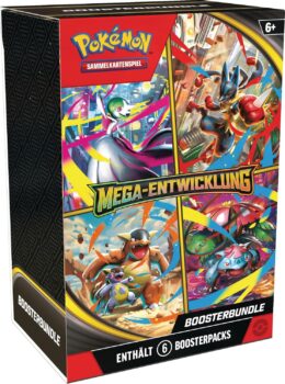Pokémon-Sammelkartenspiel Boosterbundle Mega-Entwicklung (6 Boosterpacks) für 29,94 Euro
