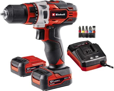 Einhell Akku-Bohrschrauber TE-CD 12/1 Li (2×2,0Ah) für 62,22 Euro