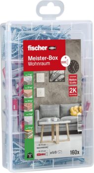 fischer Meister-Box Wohnraum – Dübel- und Schraubenset (160-teilig) für 9,99 Euro