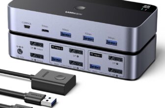 UGREEN DisplayPort KVM Switch (2 PCs, 2 Monitore, 8K60Hz) für 68,37 Euro