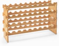 Amazon Basics – Stapelbares Weinregal aus Bambus (36 Flaschen) für 31,10 Euro
