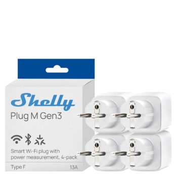 Shelly Plug M Gen3 – Smarte WLAN-Steckdosen (4er Pack) für 38 Euro