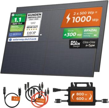 Solarway Balkonkraftwerk 800W Komplettset für 269,99 Euro