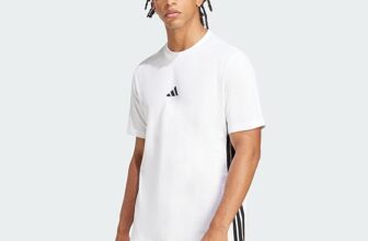 Adidas Herren Essential Three Stripes Single Jersey Tee (weiß) für 11,30 Euro
