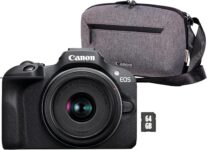 Canon EOS R100 Systemkamera mit RF-S 18-45mm Objektiv + Tasche für 425 Euro